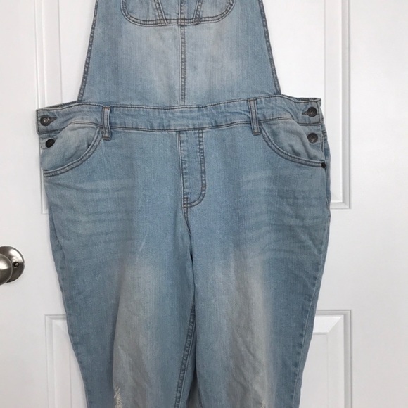 TARGET | MOSSIMO Bib Overalls Slim Fit Light Wash Denim XXL - Picture 7 of 7